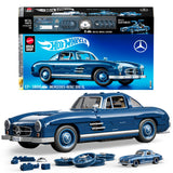 Mattel Brick Shop Hot Wheels Premium Series , juego de construcción Mercedes-Benz 300 SL. 1600 piezas, detalles realistas y piezas metálicas, para adultos coleccionistas, HWW25