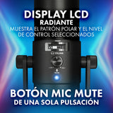M-Audio Uber Mic - micrófono de condensador USB, para gaming y streaming en PC, podcast, grabaciones, con 4 patrones polares, mute y salida de auriculares