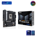 ASUS TUF Gaming B860M-PLUS, Placa Base Intel mATX, 12+1+2+1 etapas de alimentación DrMOS 80A, DDR5, PCIe 5.0, 3 Ranuras M.2, Realtek 2.5Gb Ethernet, DisplayPort, HDMI, USB 20Gbps Tipo-C