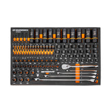 GearWrench GWMSBBS02 - Juego de herramientas mecánicas de 97 piezas de 1/10.2 cm, 3/20.3 cm, 1/5.1 cm en bandeja de almacenamiento de espuma