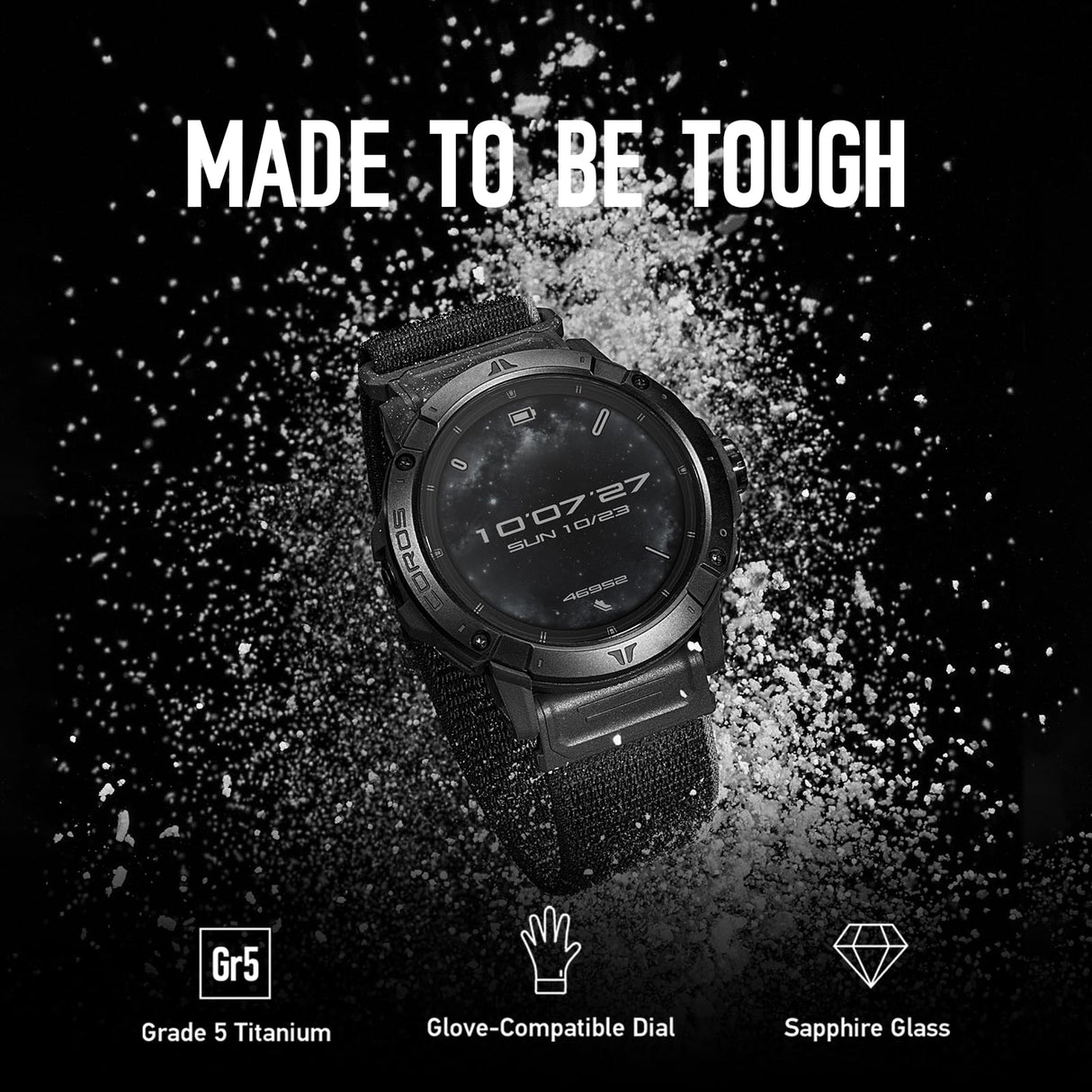 COROS VERTIX 2S Reloj GPS de Aventura, 40 días de autonomía, Navegación GPS con Mapas Globales sin conexión, Planificador de rutas, Pulsómetro, Escalada, Esquí, Carrera, Ciclismo -Negro Espacial