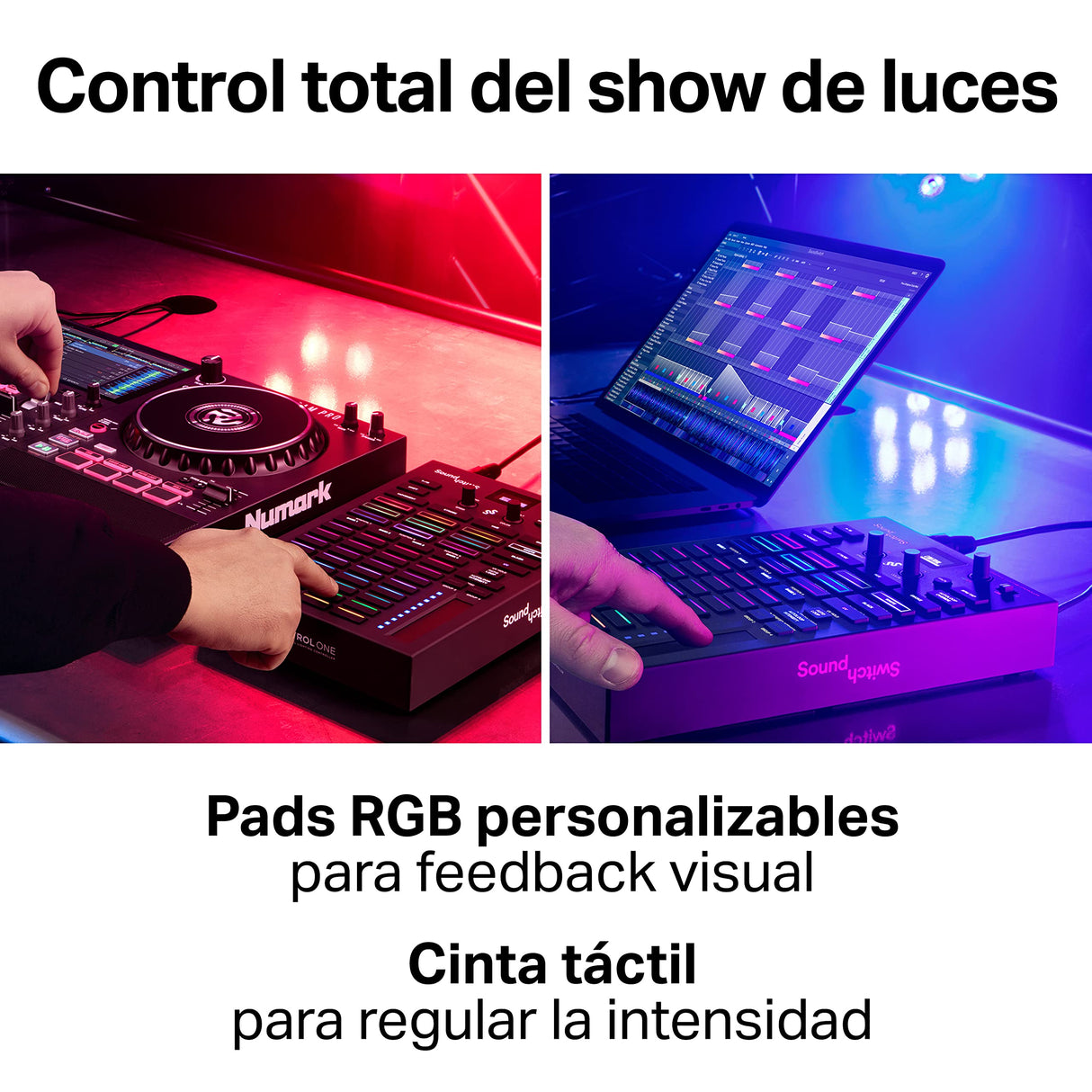 SoundSwitch Control One - Controlador de iluminación DMX DJ profesional con 3 meses de acceso al software SoundSwitch y soporte para Phillips Hue