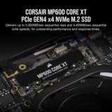 Corsair MP600 Core XT 2TB M.2 PCIe Gen4 NVMe SSD – hasta 5900 MB/s – QLC NAND – M.2 2280 – para Ordenadores Portátiles y de Sobremesa PCIe 4.0 – Negro