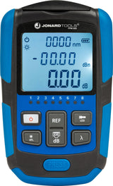 Jonard Tools FPM-50S Mini medidor de potencia óptica, herramienta 3 en 1, OPM (-50 a +26dBm), VFL, probador de red RJ45, rango de 800-1650 nm, adaptadores FC y LC