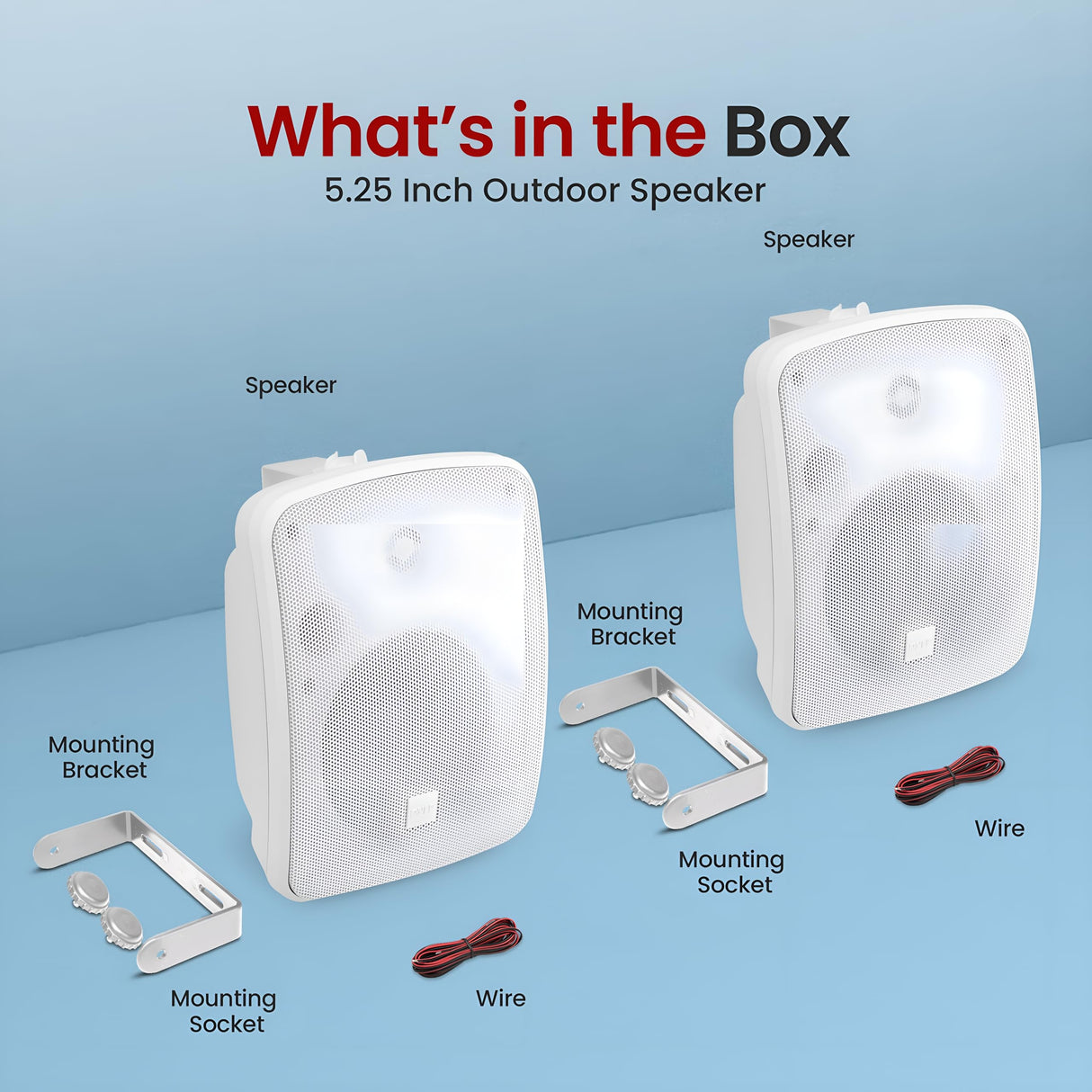 Pyle Altavoz Bluetooth de 600 W con Montaje en Pared – Altavoz Estéreo Activo y Pasivo de 5,25" (13,34 cm), Resistente al Agua para Exterior e Interior – para Pared y Techo