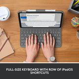 Logitech para iPad (10.ª generación) Funda con Teclado| Slim Folio con Teclado inalámbrico Integrado (Grafito) - French Layout