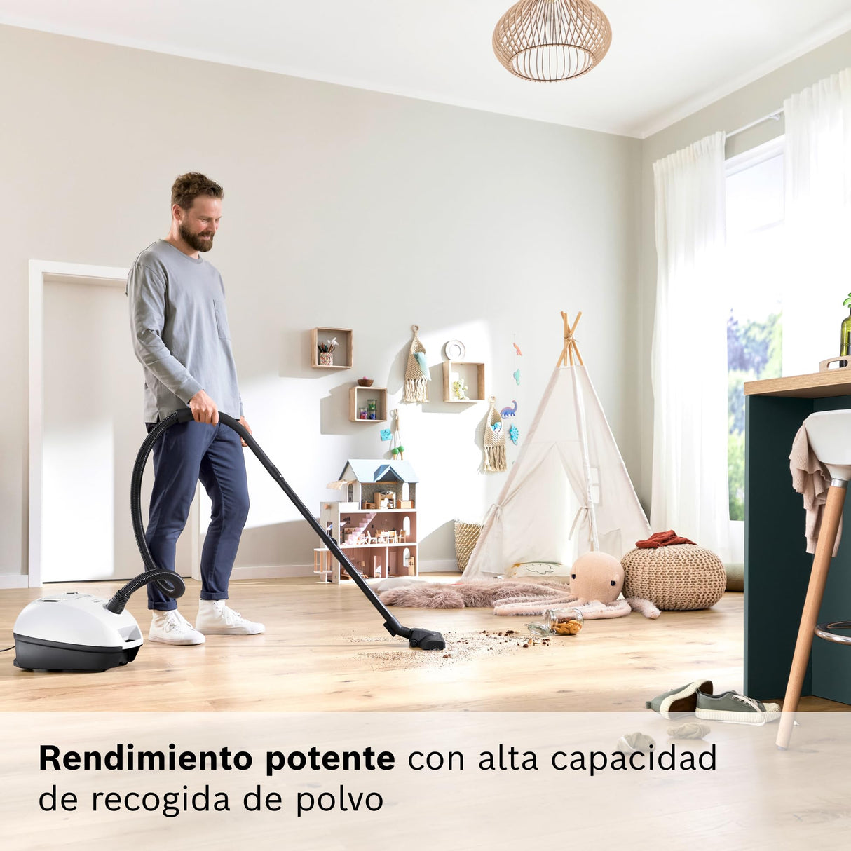 Bosch - Aspirador con Bolsa, Serie 4, Volumen XL de Bolsa de Polvo, Boquilla para Ranuras y tapicería, Blanco, BGB41WH1