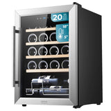 Cecotec Vinoteca - Nevera para Vinos - 24 Botellas Bolero GrandSommelier 2050 Inox Compressor. Temperatura ajustable de 5-18ºC, Alto rendimiento, Funcionamiento silencioso y sin Vibraciones