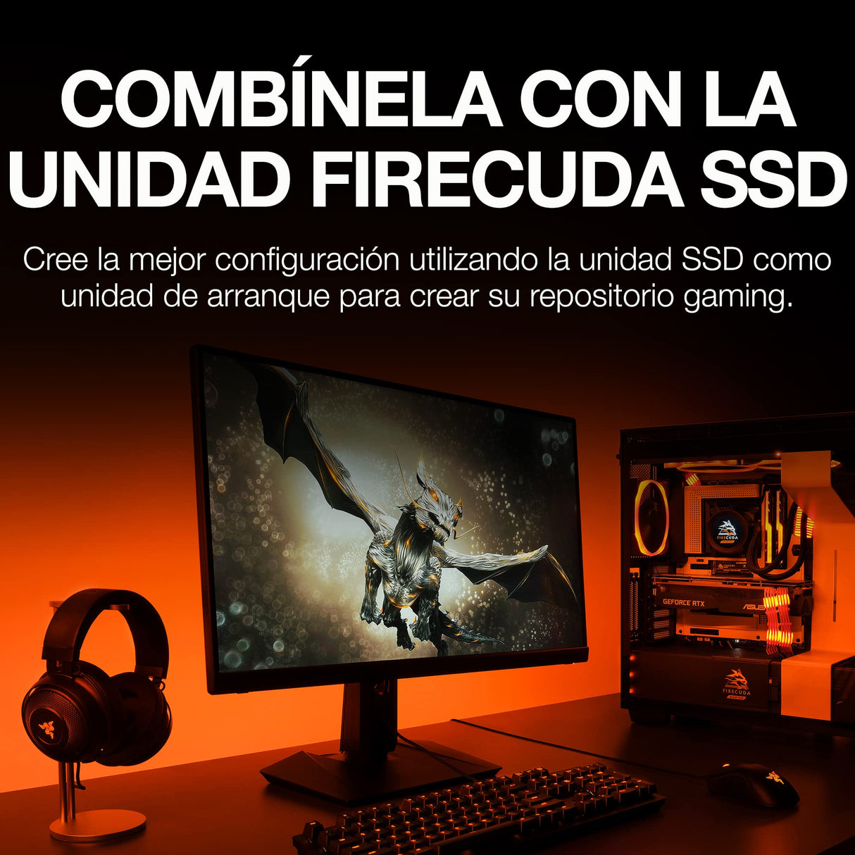 Seagate FireCuda HDD de 4 TB, Disco Duro Interno - 3,5 pulgadas, CRM, SATA a 6 GB/s, 7200 rpm, 256 MB de caché, 300 TB, 3 años Rescue Services (ST4000DXA05)
