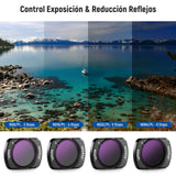 NEEWER Juego de 16 Filtros para Pocket 3, ND8 ND16 ND32 ND64 ND128 ND256 ND1000 ND8/PL ND16/PL ND32/PL ND64/PL Difusión Negra 1/4 1/8 Contaminación Luz UV CPL Compatible con DJI Osmo Pocket 3, FL-B06