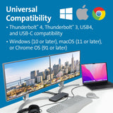Kensington K34110EU - Adaptador SD5760T Multipuerto Thunderbolt 4, Doble Monitor 8K/4K, Lector de Tarjetas Micro SD, 96W, 2X HDMI, Ethernet, USB-C 3.2 y 4X USB-A