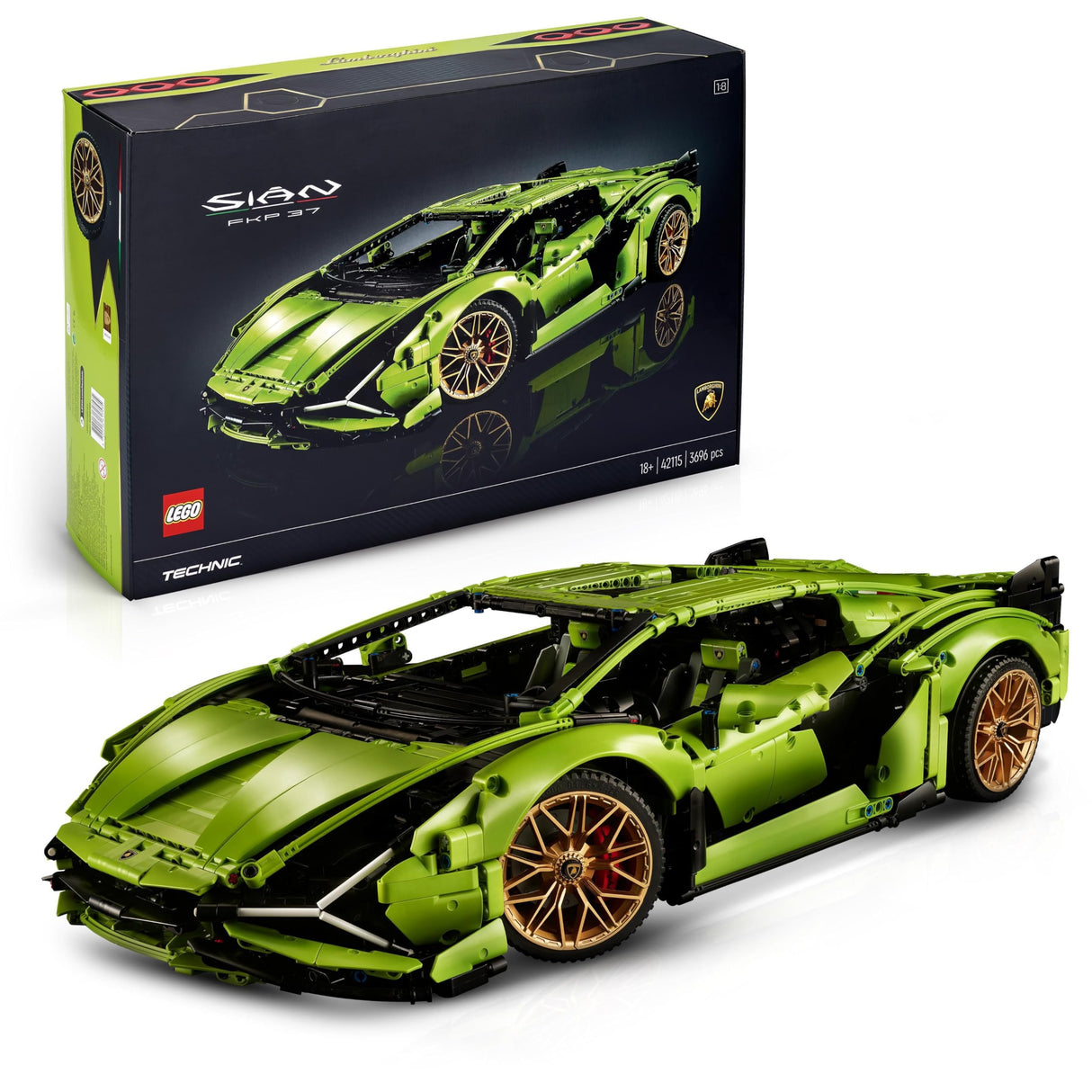 LEGO Technic Lamborghini Sián FKP 37, Maqueta de Coche para Construir, Modelo Coleccionista, Idea de Regalo para Hombres y Mujeres 42115