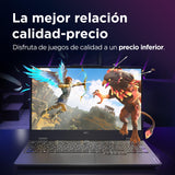 Lenovo LOQ Gen 9 - Ordenador Portátil Gaming IA 15.6" FHD, 144 Hz (Intel Core i5-12450HX, NVIDIA GeForce RTX 3050, 24 GB RAM, 512 GB SSD, Wi-Fi 6, Sin Sistema Operativo) Teclado QWERTY Español - Gris