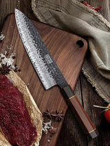 HOSHANHO Juego de Cuchillos de Cocina, Juego de 3 Piezas de Cuchillos Japones de Acero de Alto Carbono, Cuchillo de Chef Cuchillo Santoku Cuchillo para Pelar, Mango Ergonómico de Palisandro