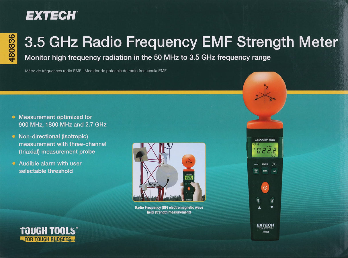 Extech 480836 Medidor de intensidad de CEM de RF de 3,5 GHz