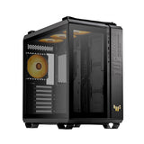 ASUS TUF Gaming GT502 Plus Black - Chasis Gaming ATX (diseño de Doble cámara, Zonas de refrigeración Independientes, Paneles Laterales sin Herramientas, USB 3.2 Gen 2 Tipo-C, Ventiladores ARGB)