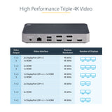 StarTech.com Docking Station USB-C para 3 Monitores - Dock USB Tipo C Triple HDMI/DP de 4K - Hub Ladrón 5x USB - GbE - PD 100W - Replicador de Puertos - Compatible con Thunderbolt 3/4 (116U-USBC-DOCK)