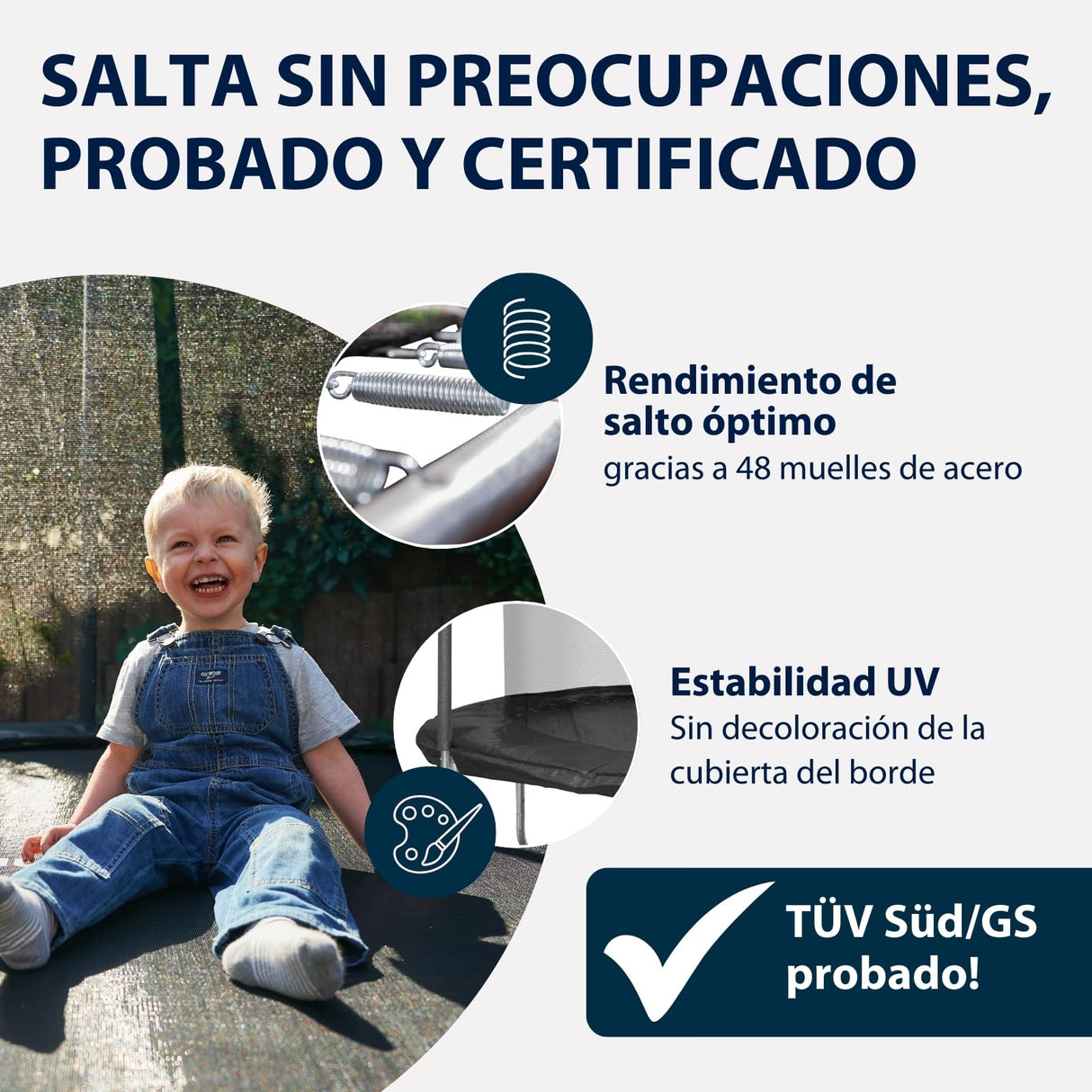 HUDORA First Trampolín para Exteriores con Red de Seguridad, para niños y Adultos, Multicolor