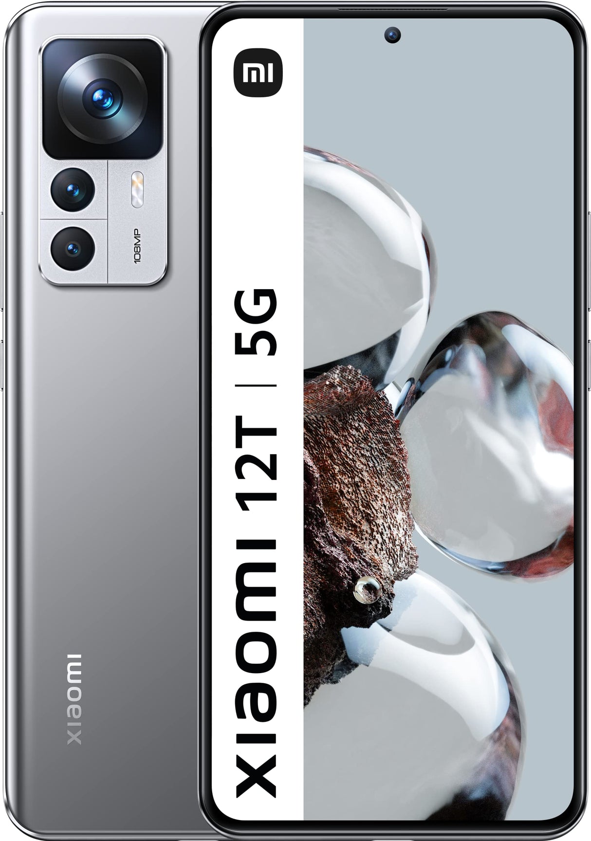 Xiaomi L12A 12T Smartphone, 8 GB RAM + 128 GB UFS, Pantalla AMOLED 120 Hz, Plata Lunar