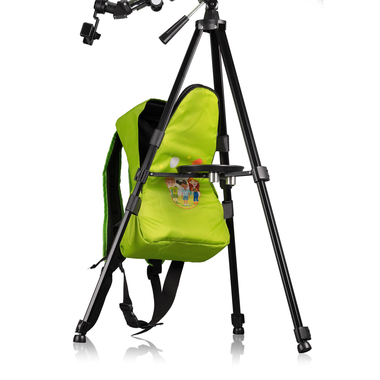 Bresser telescopio astronómico Refractor de Viaje para niños y Principiantes 70/400 Montura AZ con trípode, Adaptador para móvil, Mochila Verde