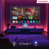 Thomson Sirius PG55B Proyector Láser RGB Inteligente, Tiro Ultra Corto, Full HD 1080p, Google TV, 600 ANSI, Auto Enfoque, HDR10+, Dolby Digital+, Batería, WiFi, Bluetooth
