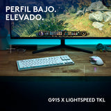 Logitech G G915 X LIGHTSPEED TKL Teclado para gaming inalámbrico de perfil bajo, teclas de PBT de doble moldeado, elegante acabado en aluminio, táctil marrón GL - PC/Mac, QWERTY US - Blanco