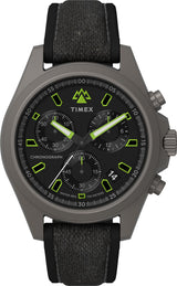 Timex Expedition North - Reloj de 43 mm para hombre, goma sintética negra, esfera negra de dos piezas, caja de titanio TW2V96300