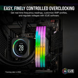 Corsair Memoria de ordenador VENGEANCE RGB DDR5 RAM 32 GB (2 x 16 GB) 7200 MHz CL34 compatible con Intel XMP iCUE, negra (CMH32GX5M2X7200C34)