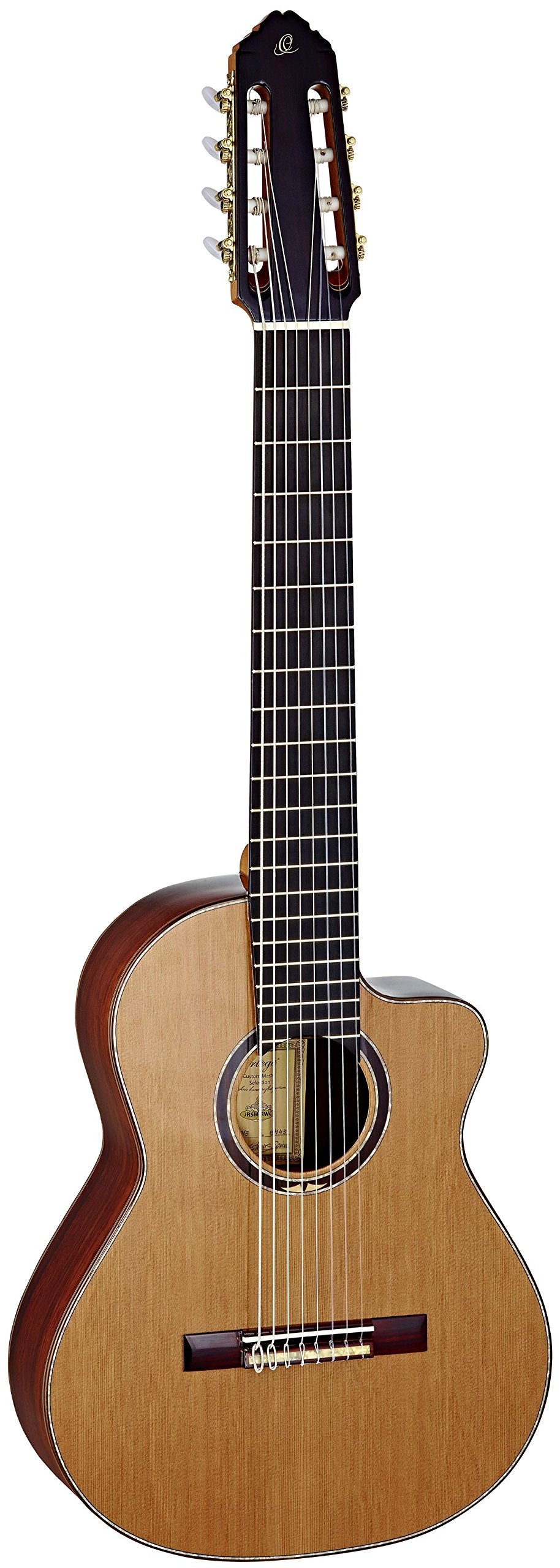 ORTEGA Classical Guitar Custom Master Selection Series 44 incluye estuche rígido 8-String Made in Spain NT Cedro natural Javier Reyes Signature JRSM-RWC