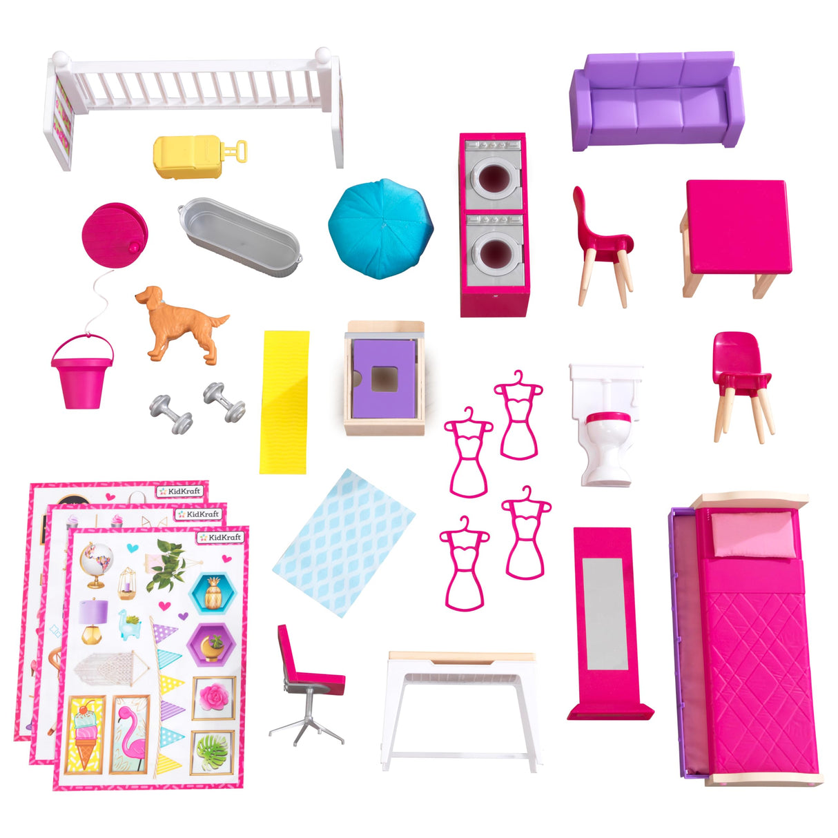 KidKraft Treehouse Retreat Casa de Muñecas de Madera con Muebles y Accesorios, Casita de Juguete con Perro, Garaje y Ascensor para muñecas de 30 cm, Juguetes niños y niñas Desde 3 años (10108)