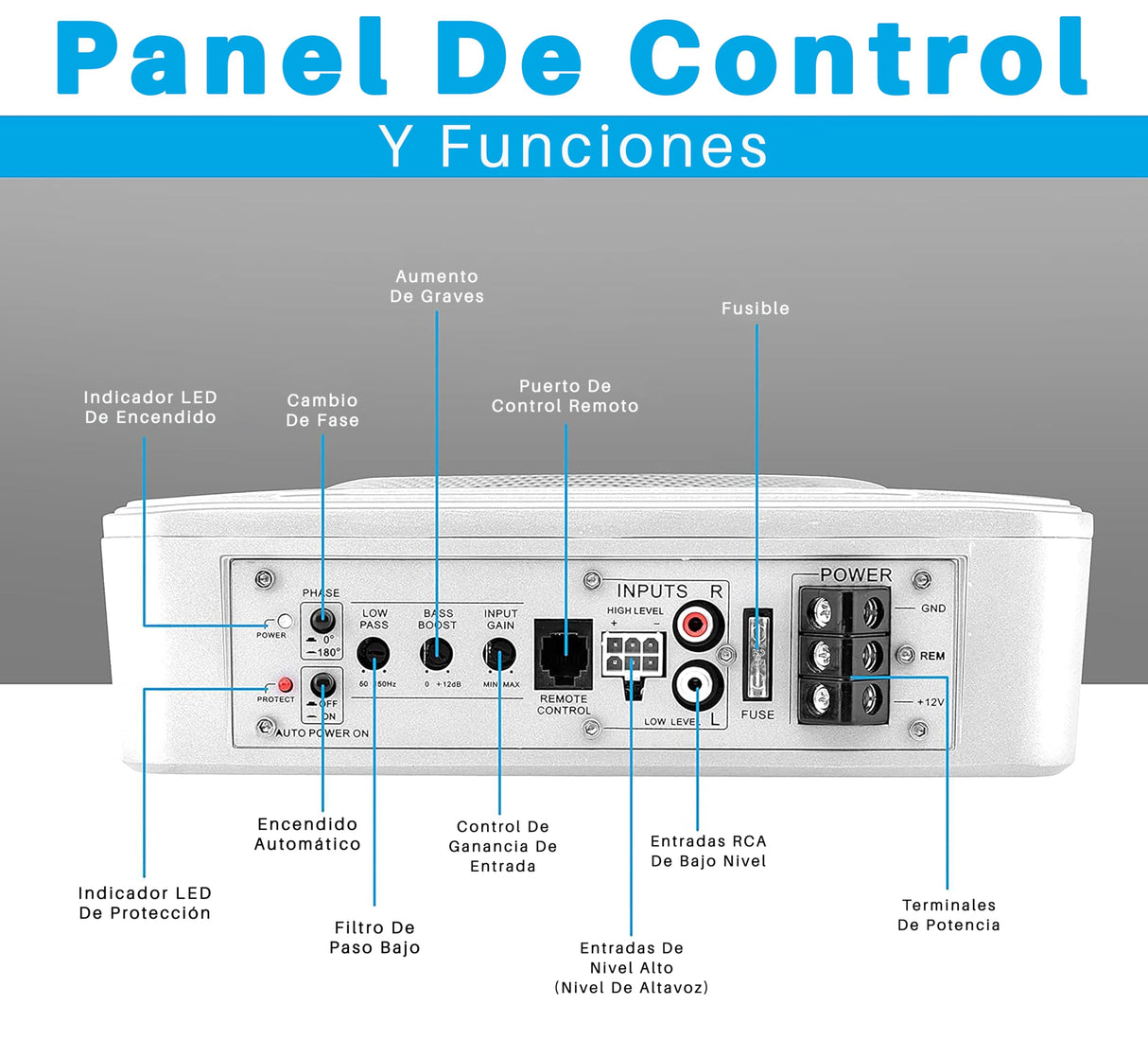 Pyle subwoofer Activo de 8", Audio para Coche, Compacto, 600V, Amplificador Incorporado