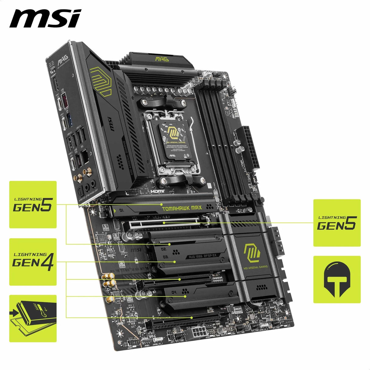 MSI mag B850 Tomahwak MAX, WiFi 7 Bluetooth 5.4, DDR5, ATX, Placa Base AM5