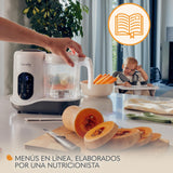 LIONELO BABYMENU Procesador de Alimentos para Bebés Multifuncional 300 4 Programas Cocer al Vapor, Batir Calentar Descongelar, Recetas Online