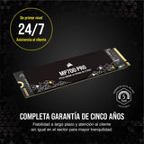 Corsair MP700 Pro 1TB SSD NVMe 2.0 M.2 PCIe Gen5 x4 de 1 TB - M.2 2280 - Lectura Secuencial de hasta 11.700 MB/s - NAND TLC de Alta Densidad - Negro