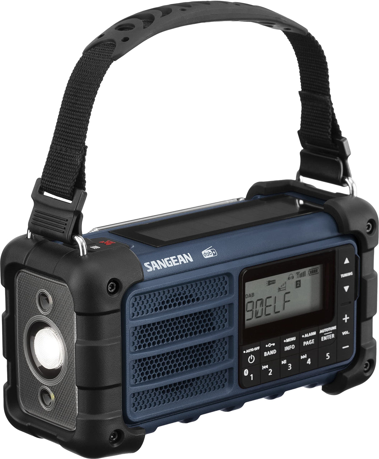 Sangean MMR-99 Radio de Emergencia, manivela, Azul Oscuro Solar con Dab+Med Dab+
