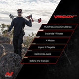 Detector de Metales Minelab Vanquish 440 Multi-Frequency Pinpointing para Adultos con Bobina V10 10 Pulgadas x 7 Pulgadas Doble-D Impermeable