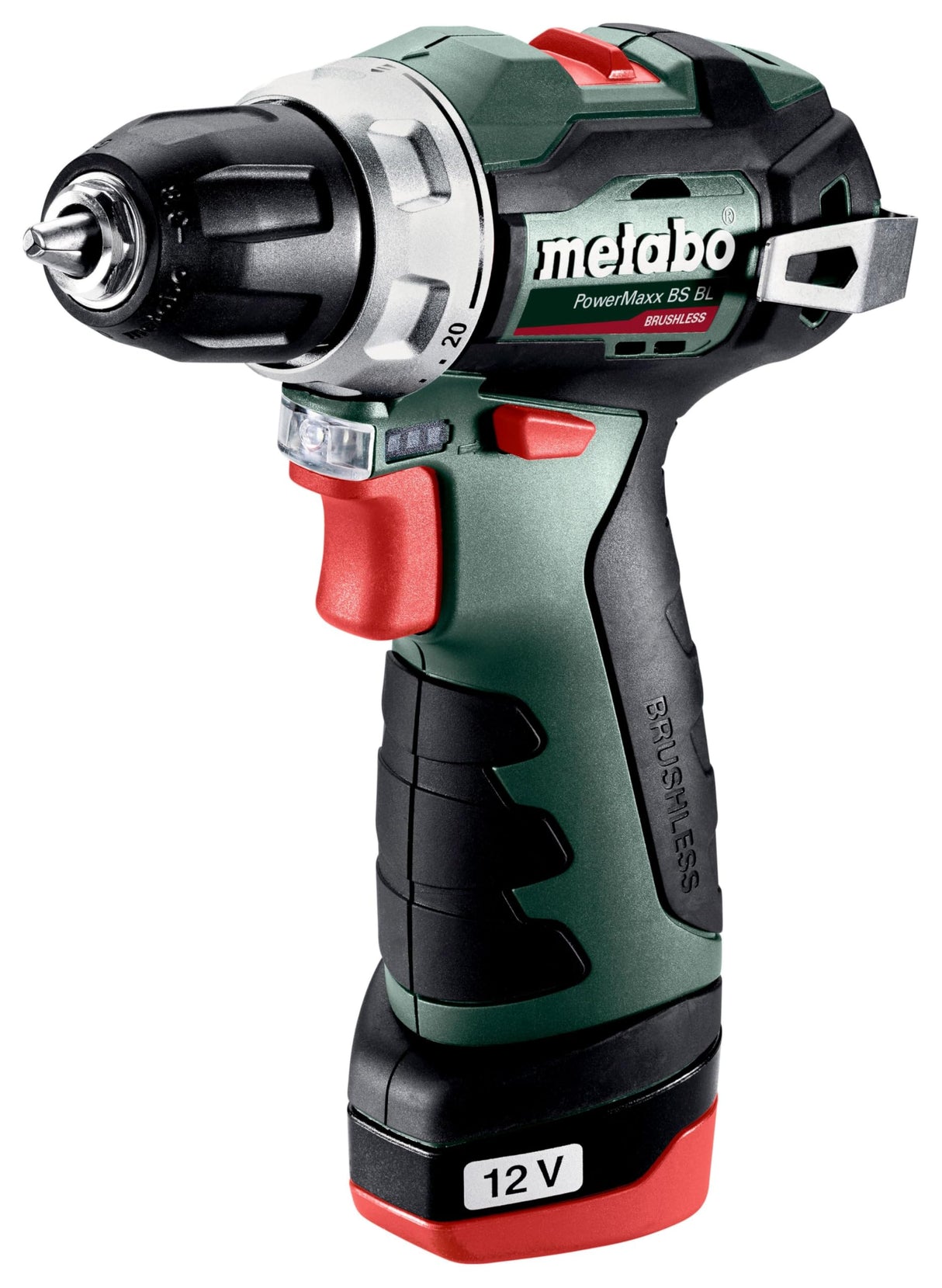 metabo - Taladro atornillador inalámbrico PowerMaxx BS BL 601721500 (12 V, 2 Ah, Li-Ion, + 2 baterías)