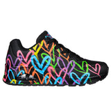 Skechers Uno Highlight Love, Zapatillas Mujer, Black/Multi, 36 EU