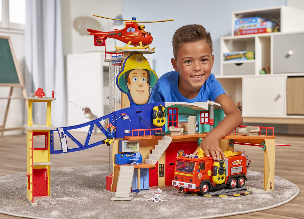 Simba Sam Mega 109251059 - Camión de Bomberos XXL con Figura de Sam, con luz, Sonido y Radio, para niños a Partir de 3 años, Exclusivo en Amazon