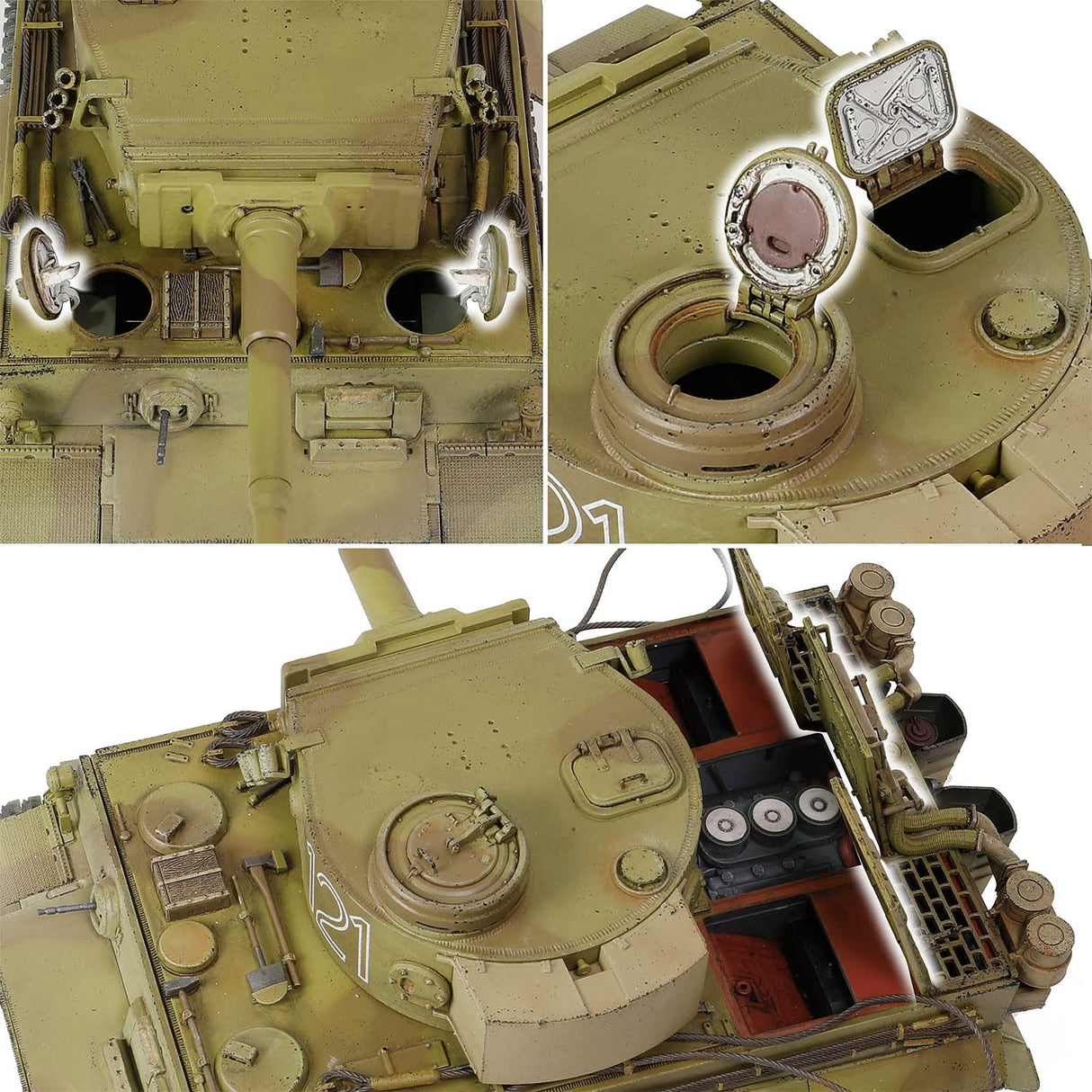 Forces of Valor Waltersons MP-912042D - Campaña Tiger I Tunisia a Escala 1:32 (Modelo de producción Inicial) Heavy King Tank de Metal Fundido a presión, Coleccionable Militar, Amarillo del Desierto