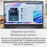 DELL 15 Ordenador Portátil DC15250 15.6" FHD (1920 x 1080) 120 Hz, Procesador Intel Core i5-1334U, Gráficos Intel UHD, 16GB RAM, 512GB SSD, Windows 11 Home, Teclado QWERTY Español - Negro Carbón