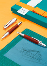 Faber-Castell 138382 - Portaminas E-motion - Cuerpo en Madera de Peral - Mina de 1.4 mm - Graduación B - Marrón Coñac
