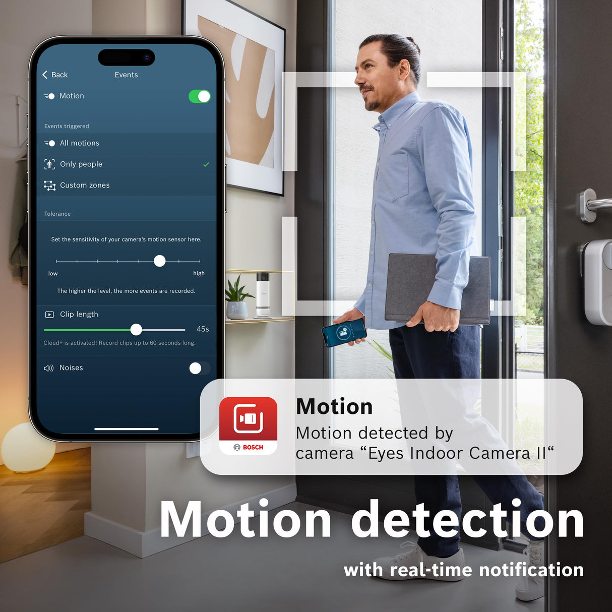 Bosch Smart Home Cámara Interior Eyes II, cámara de vigilancia WiFi para Interiores, Compatible con Amazon Alexa