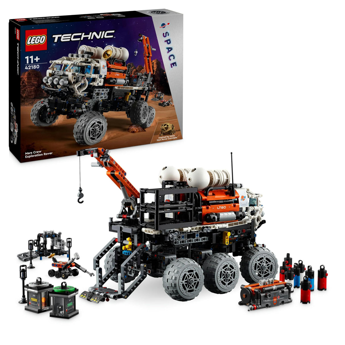 LEGO Technic Róver Explorador del Equipo de Marte Juguete de Construcción Espacial con Planeta y Vehículo, Regalo para Niños y Niñas de 11 Años o Más, Juego del Espacio Inspirado en la NASA 42180