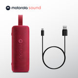Motorola Sound - Altavoz Inalámbrico Bluetooth ROKR 600 - Potente Sonido de 30W, Resistente al Agua y Polvo, Función Broadcast para Conectar 20+ Altavoces, 6 Horas de Reproducción, Rojo