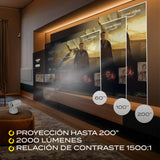 OVERMAX MULTIPIC EZ Mini Proyector 4K FullHD con Batería Integrada, Corrección Keystone, Imagen hasta 200", Wi-Fi Bluetooth 5.3, 2000 Lúmenes, Proyector de Estrellas, Mando a Distancia, Android 9.0