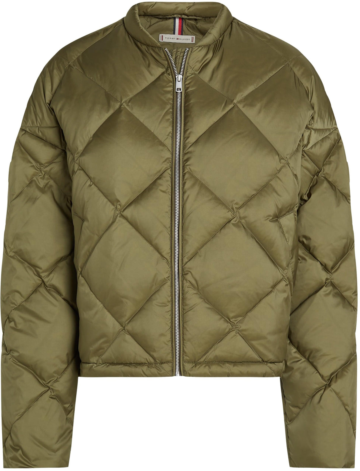 Tommy Hilfiger Chaqueta Bomber Mujer Casual Quilted Down acolchada, Verde (Utility Olive), M