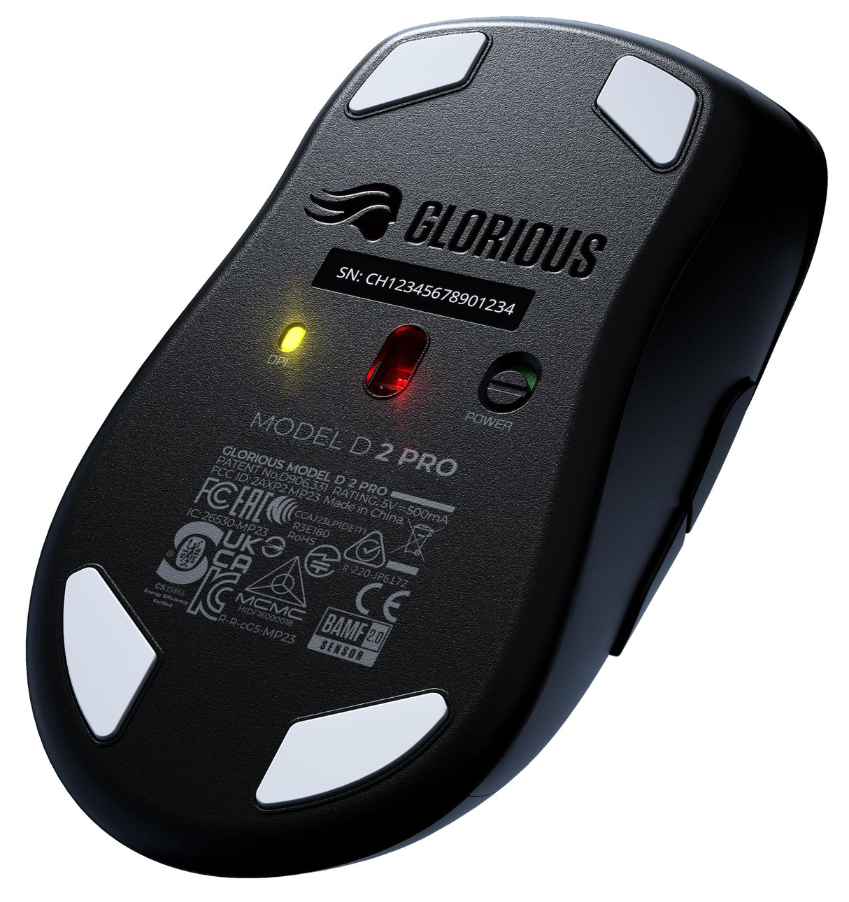 Glorious Gaming Model D 2 Pro Ratón Gaming inalámbrico - 2,4 GHz 1 ms de retardo, 100M clics, 60 g Ultraligero, Gran batería, Sensor PPP 26K, RGB, ergonómico, 6 Botones, Deslizadores de PTFE - Negro