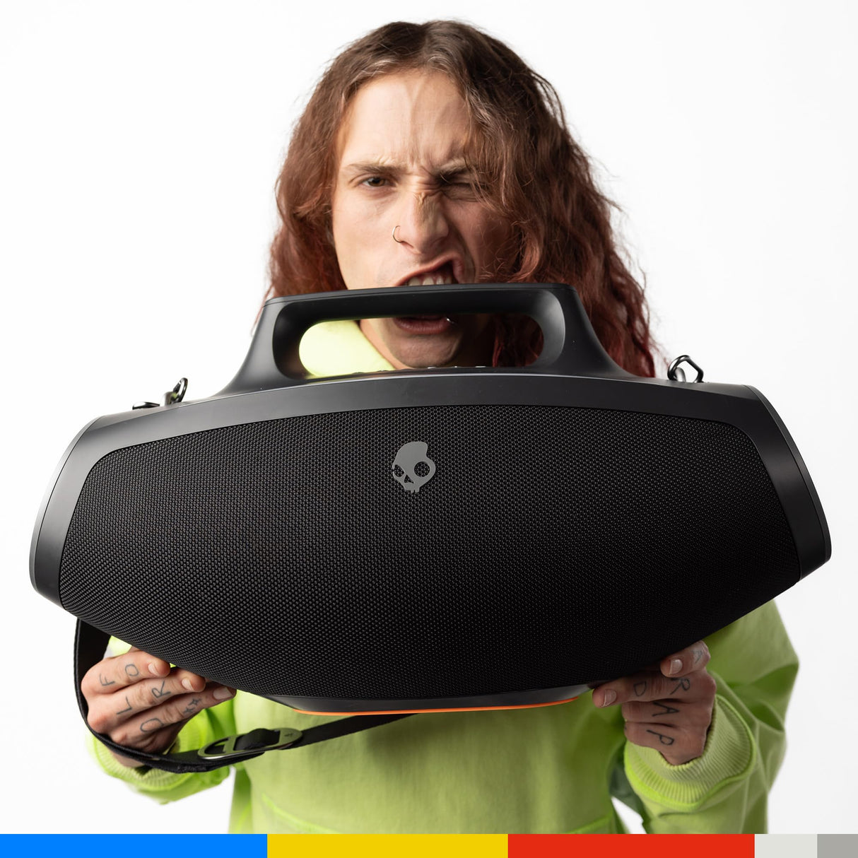 Skullcandy Barrel Altavoz Inalámbrico Portátil con Bluetooth de Tamaño Grande para Fiestas, con Impermeabilidad IPX5, 12 Horas de Batería, True Wireless Stereo con Luces LED y Asa de Transporte, Black