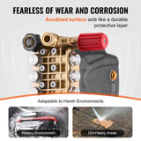 VEVOR Bomba para Hidrolavadora Émbolo Triple Horizontal con Eje de 25,4mm 4000 PSI 4,0 GPM Kit de Repuesto para Hidrolavadora con 5 Boquillas, Compatible con Simpson MorFlex 40224, 40225, 40226